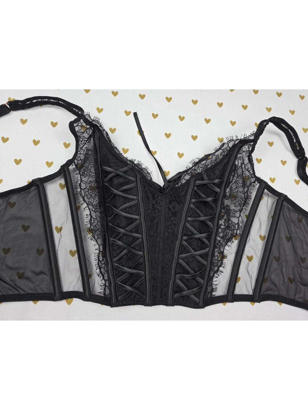 Victorias Secret Dream ANGELS Black Medium Sexy Bralette Bra Top Tank